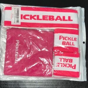 Pickleball Pink Headband and Wristbands Set